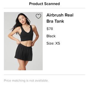 ALO Yoga Airbrush Black Bra Tank